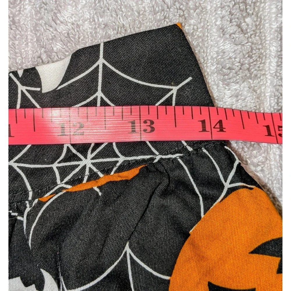 Halloween Pumpkin‎ Spiderweb Bat Print Skirt Black Orange Novelty Women Medium